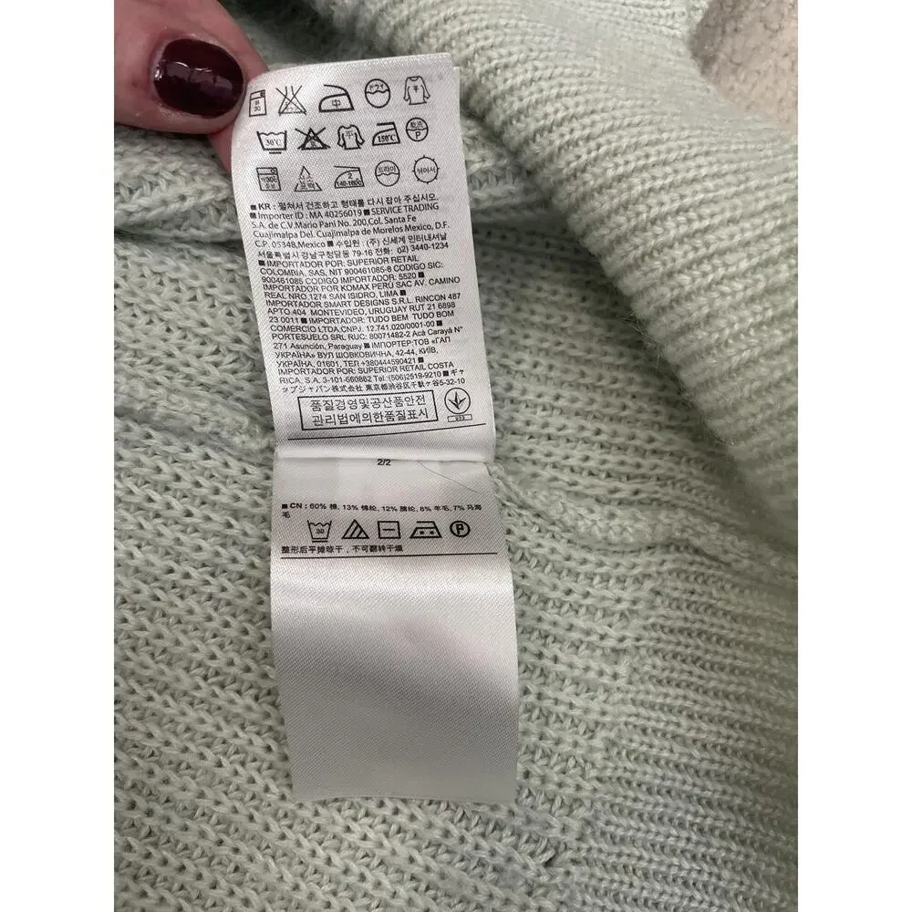 Banana Republic Sweater Pullover Womens S Green Lightweight Crew Neck Mohair